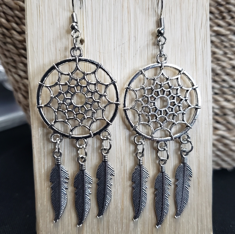 Silver Dreamcatcher Earrings